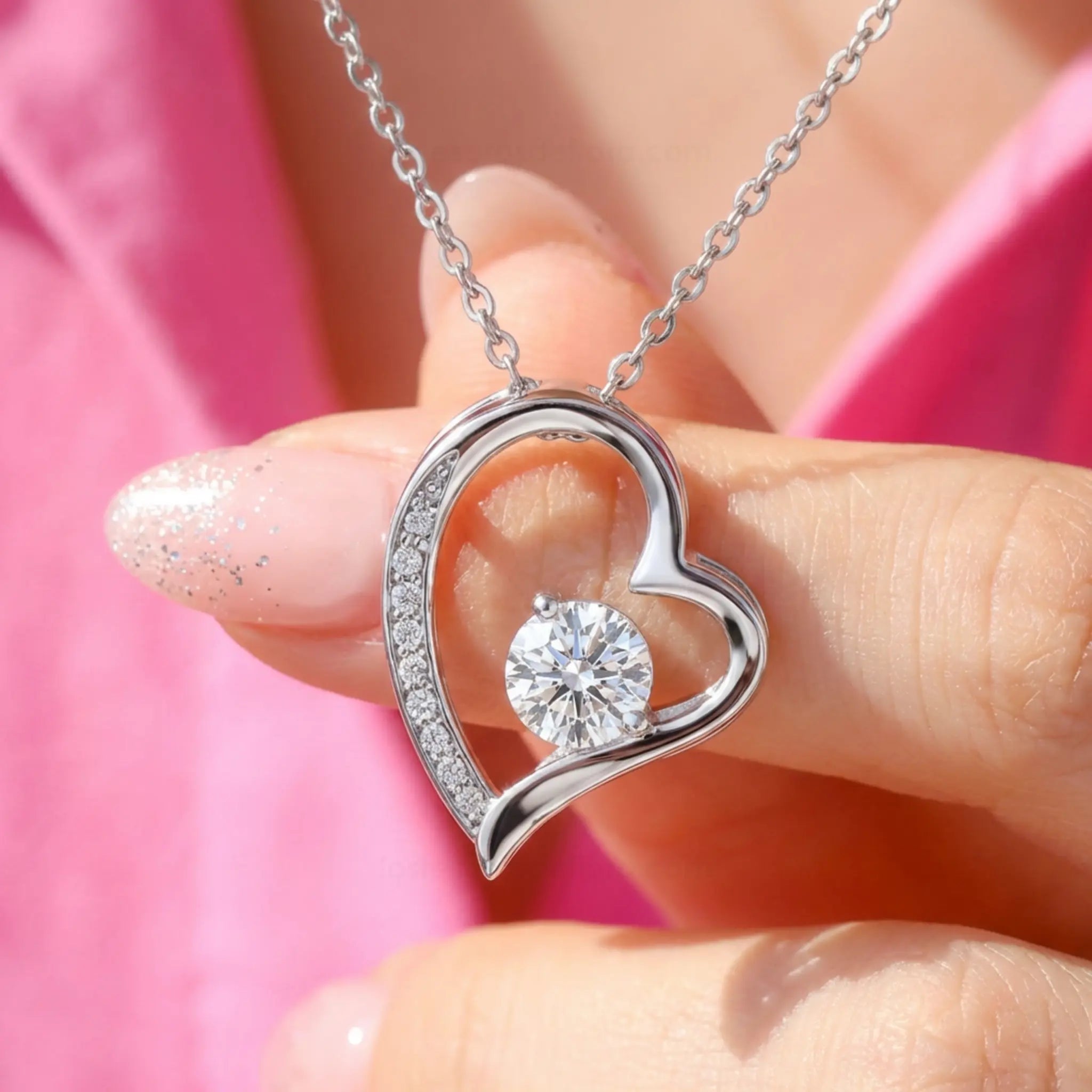 Colgante Corazón Eterno  -  Caja con Luz + 5 Dedicatorias